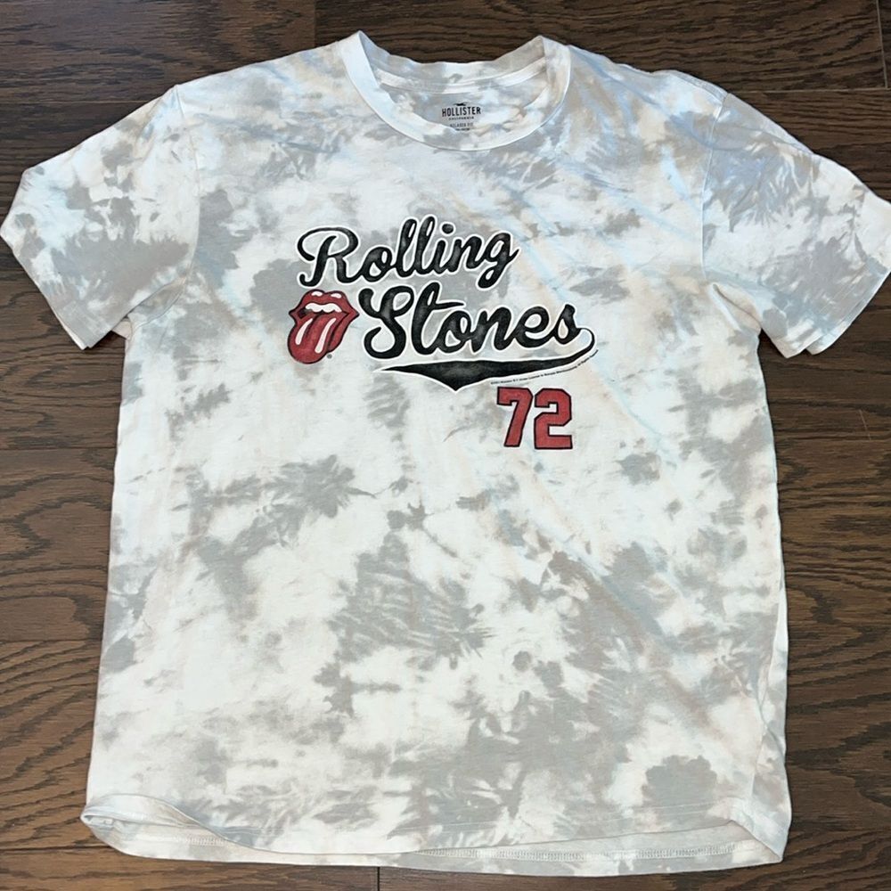 Hollister The Rolling Stones 72 Tie Dye Style Hippie T-shirt Relaxed Fit‎ L Mens